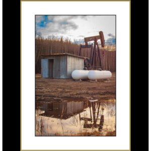 Photograph of oil field pump jack at sunset by David Thielen