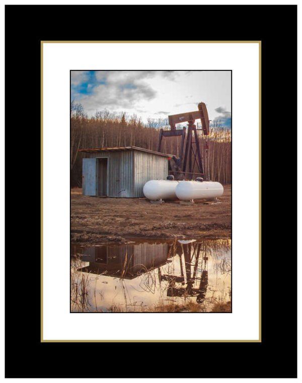 Photograph of oil field pump jack at sunset by David Thielen